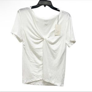 A New Day White Linen Blouse NWT